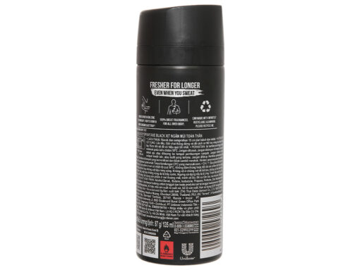 Xịt khử mùi toàn thân cho nam AXE Black hương cam bergamot và lê 135ml - Hình ảnh 3