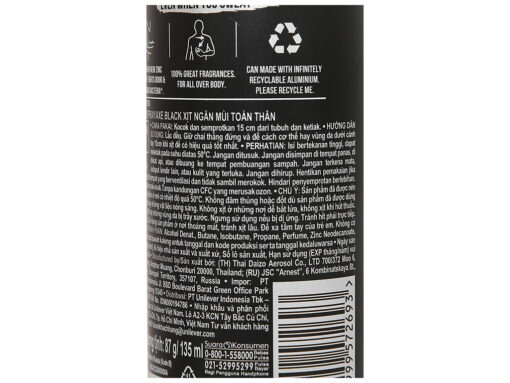 Xịt khử mùi toàn thân cho nam AXE Black hương cam bergamot và lê 135ml - Hình ảnh 4