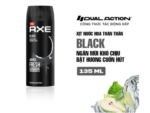 Xịt khử mùi toàn thân cho nam AXE Black hương cam bergamot và lê 135ml - Hình ảnh 6