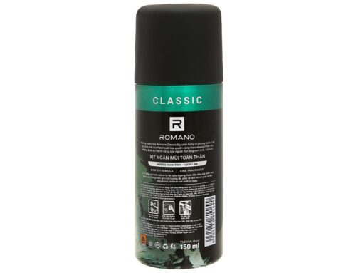 Xịt khử mùi toàn thân Romano Classic 150ml - Hình ảnh 2