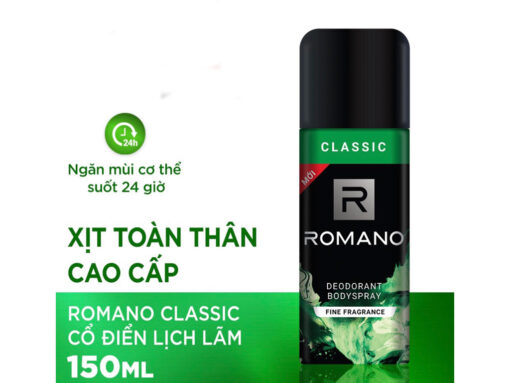Xịt khử mùi toàn thân Romano Classic 150ml
