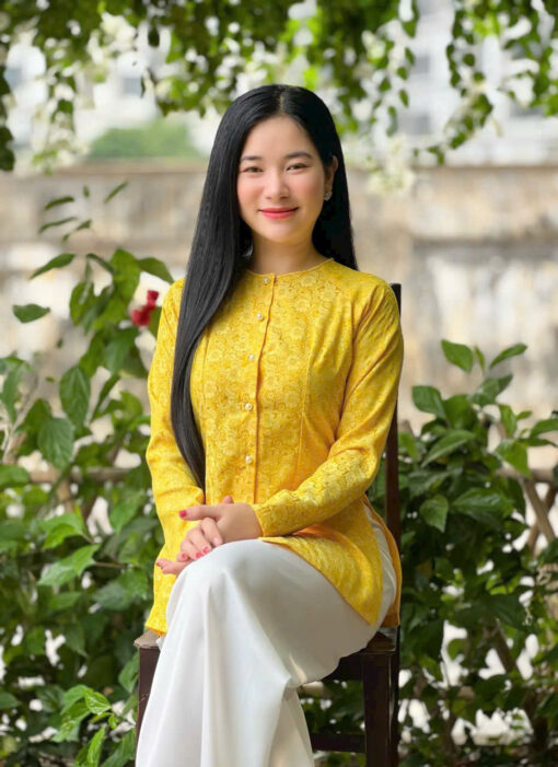 Áo Bà Ba gấm lụa 2 da 0442 - Hình ảnh 4