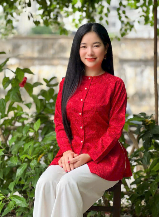 Áo Bà Ba gấm lụa 2 da 0442 - Hình ảnh 5