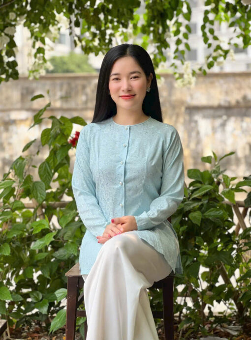 Áo Bà Ba gấm lụa 2 da 0442 - Hình ảnh 7
