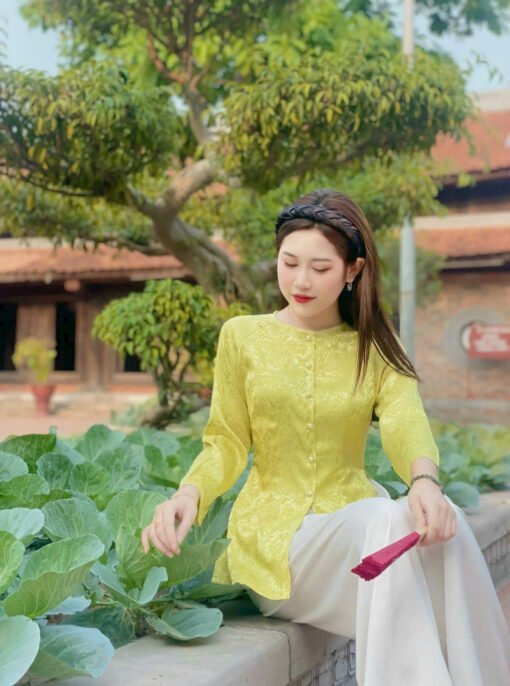 Áo Bà Ba gấm lụa 2 da 0442