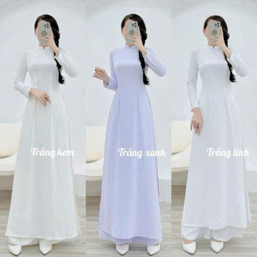 Áo Dài Học Sinh bộ gấm lụa 0448 - Hình ảnh 3