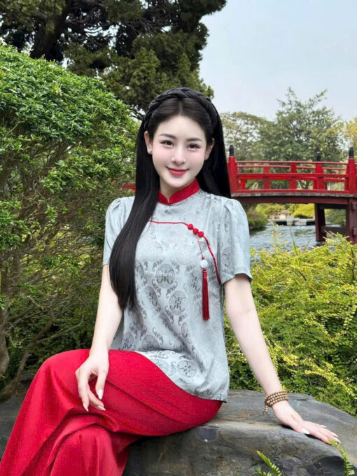 Đồ Lam Nữ Bộ Lụa Bà Ba 0444 - Hình ảnh 2