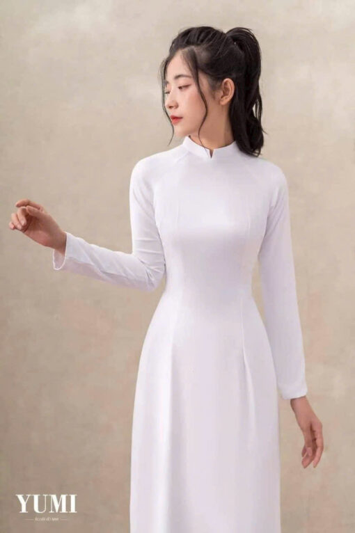 Áo Dài Học Sinh bộ gấm lụa 0448 - Hình ảnh 6