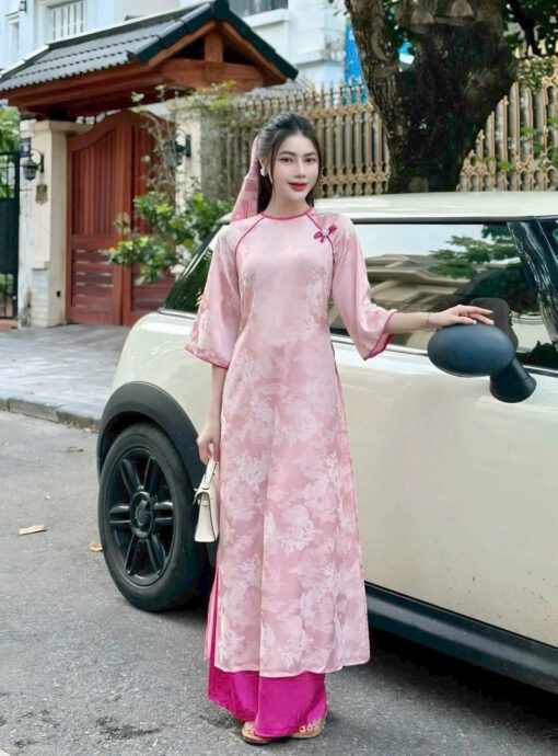 Áo Dài Cao Cấp bộ gấm lụa 0450