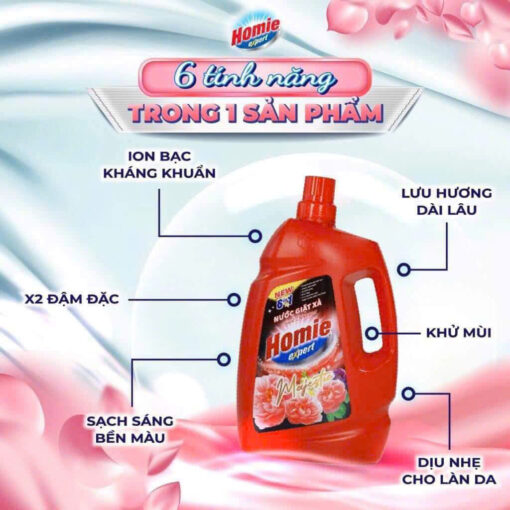 Nước giặt xả cao cấp HOMIE EXPERT Majestic chai 3,5kg - Hình ảnh 9