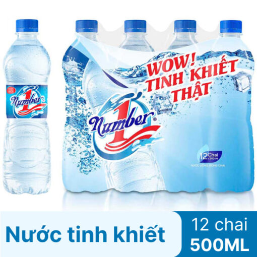 Lốc 12 chai nước tinh khiết Number1 500ml