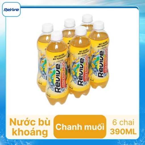 Lốc 6 chai nước bù khoáng Revive chanh muối 390ml