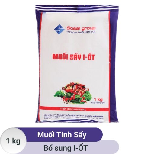 Muối sấy I-ốt Sosal Group gói 1kg