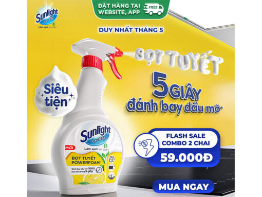 Xịt lau bếp Sunlight bọt tuyết chai 500ml - Hình ảnh 2