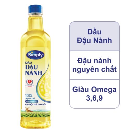 Dầu đậu nành nguyên chất Simply chai 1 lít
