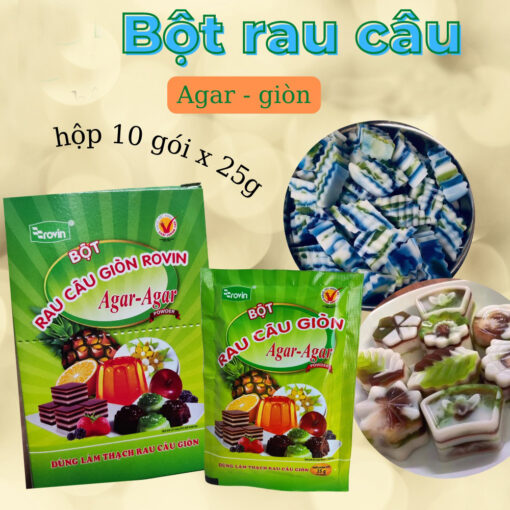 Bột Rau Câu Giòn Agar Rovin  Độ Dai Và Dẻo Rất Cao 25g - Hình ảnh 2