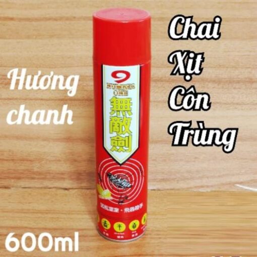 Bình xịt muỗi côn trùng NUMBER ONE chai lớn 600ml hương chanh