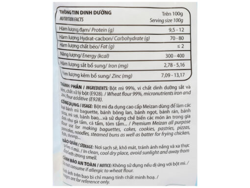 Bột mì đa dụng Meizan cao cấp gói 1kg - Hình ảnh 3