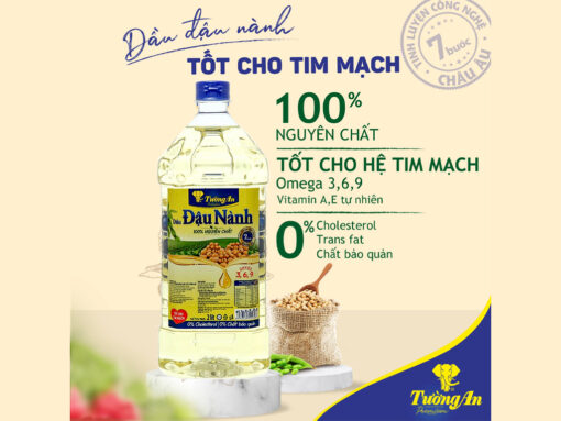 Dầu đậu nành 100% nguyên chất Tường An can 2 lít - Hình ảnh 5
