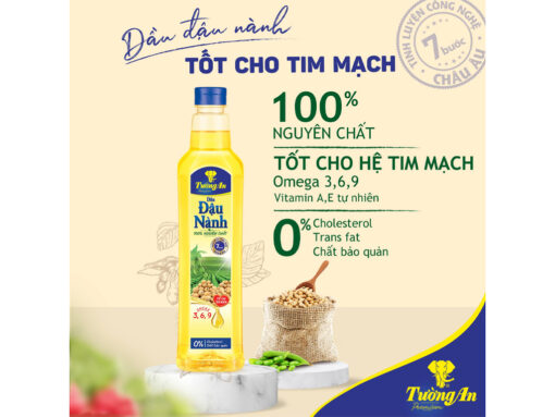 Dầu đậu nành 100% nguyên chất Tường An chai 1 lít - Hình ảnh 4