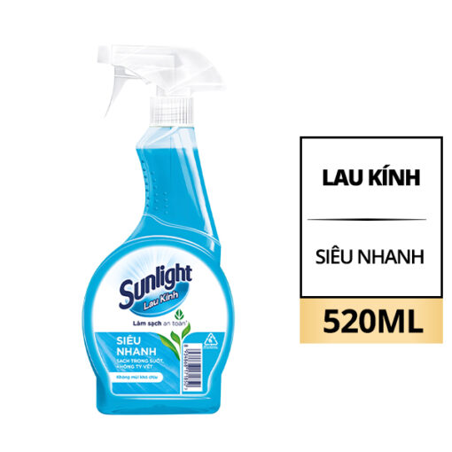 Nước lau kính siêu nhanh Sunlight chai 520ml