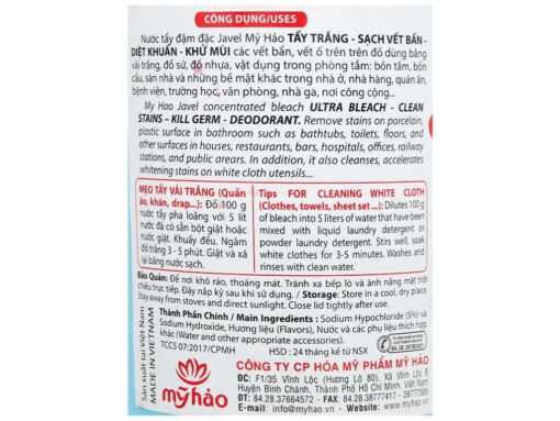 Nước tẩy quần áo trắng Mỹ Hảo Javel 1kg - Hình ảnh 4